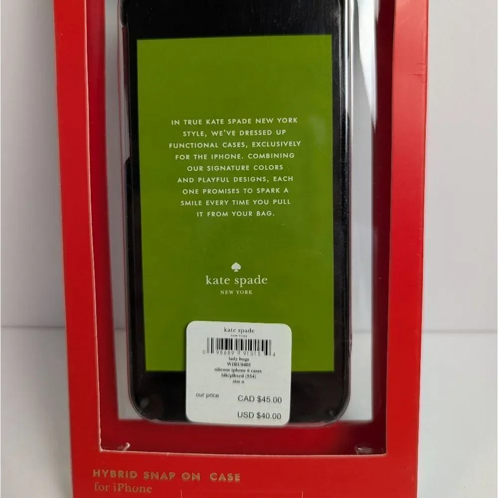 kate spade Black & Red iPhone 6 Hybrid Hardshell Case Ladybugs